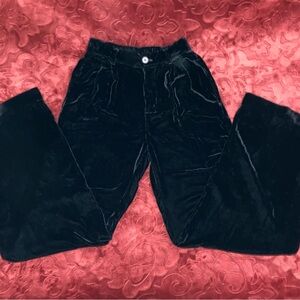 Bella Dahl Black Velvet Elastic-Waist Dress Pants Sz 25